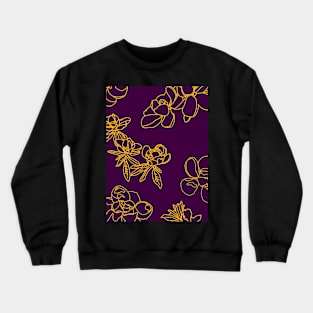 Magnolia Sketch Repeat Gold on Dark Purple 5748 Crewneck Sweatshirt